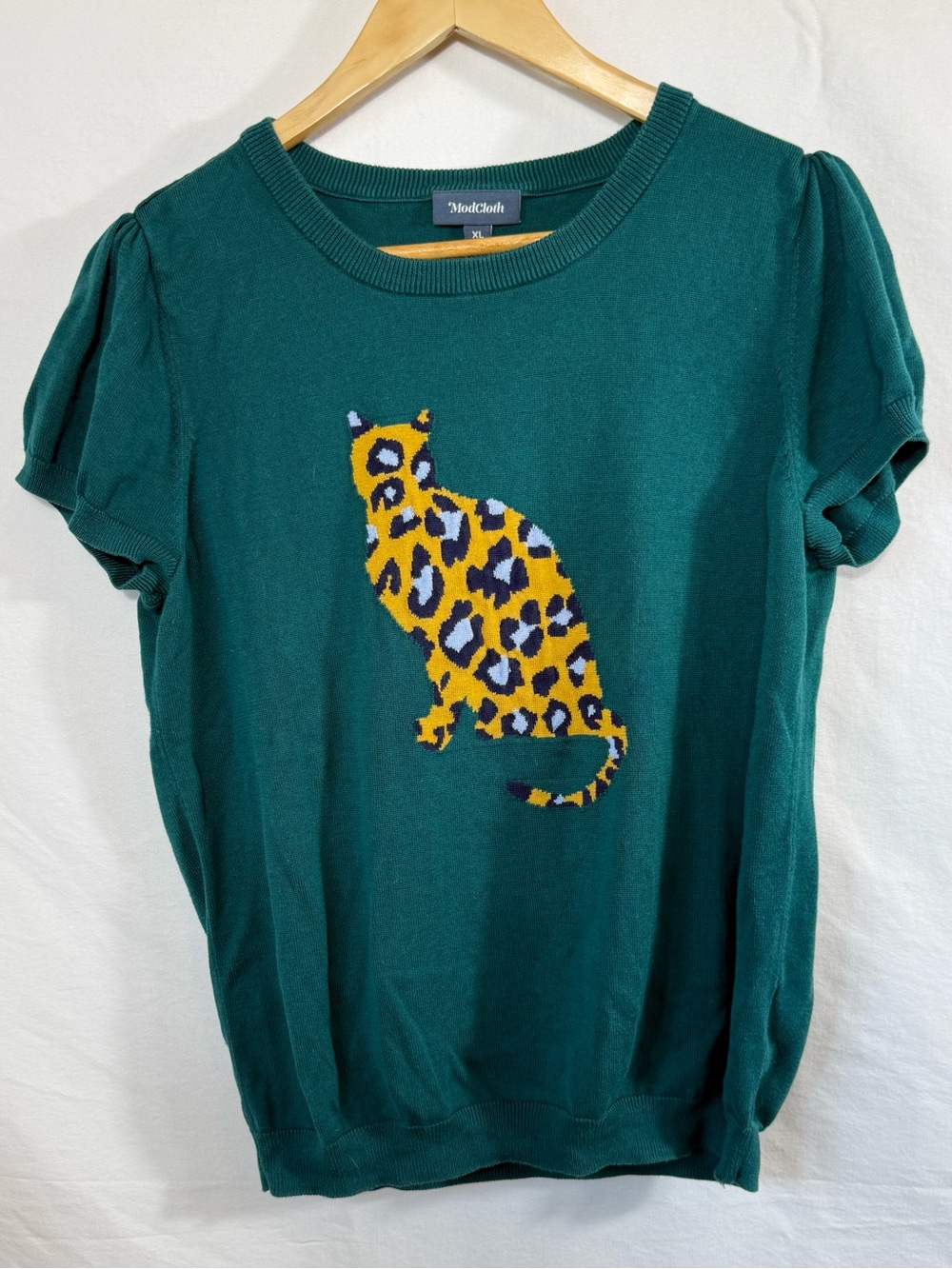 ModCloth green short-sleeve sweater